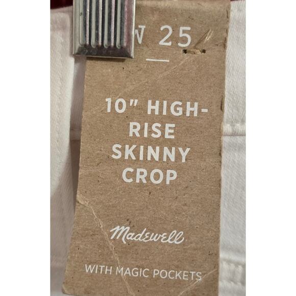 Madewell 10" High-Rise Skinny Crop Pant White Size 25 - Picture 7 of 7